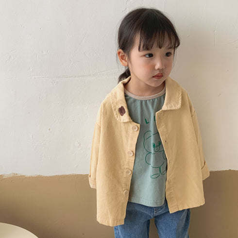 Spring and Autumn New Baby Collar Coat Corduroy Thin Coat